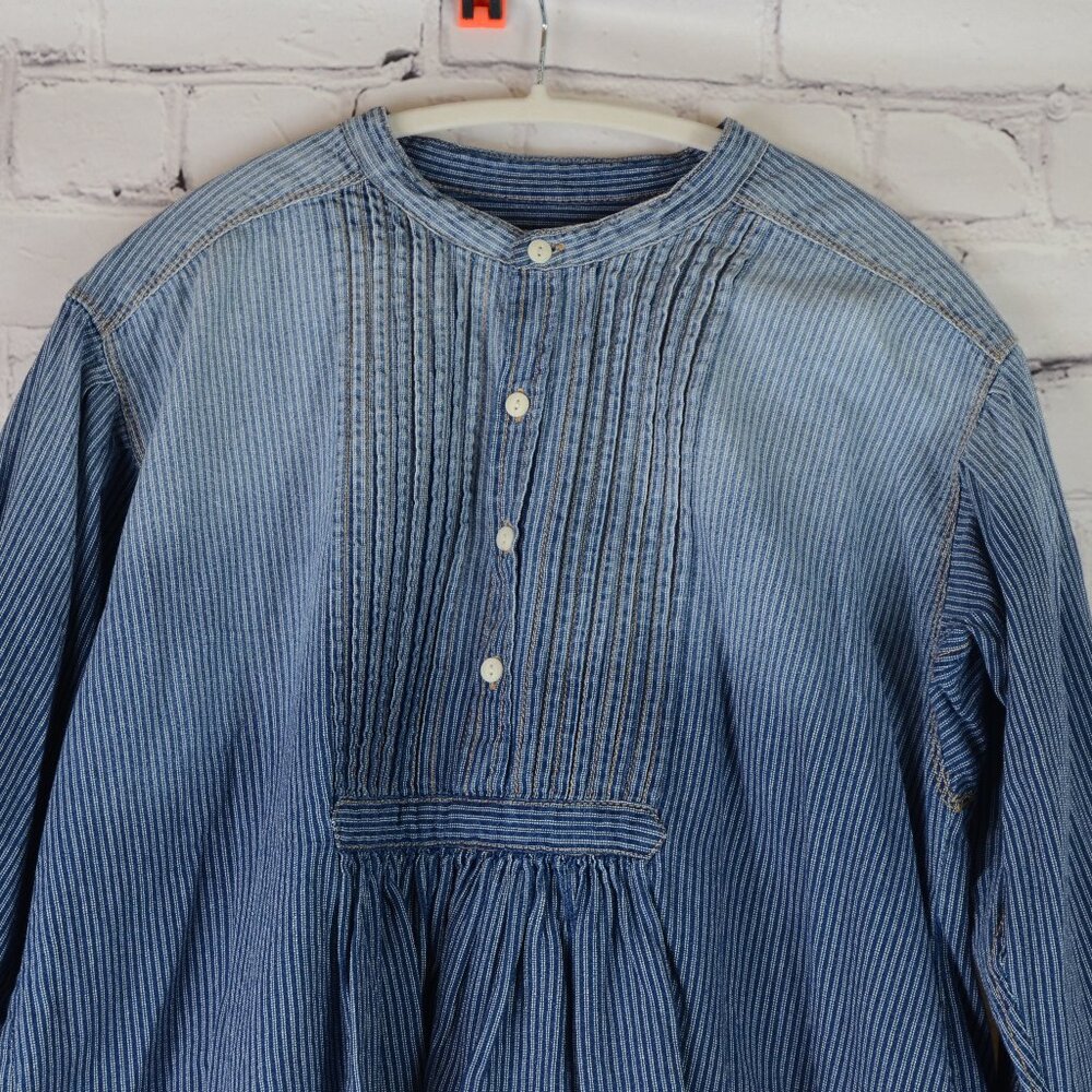 CURRENT/ELLIOTT Pintuck Chambray Railroad Stripe Shirt - Picture 5 of 10